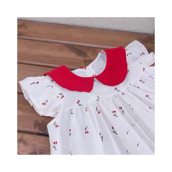 Váy đầm BABY SUP  cherry cho bé gái cân nặng 8-20KG