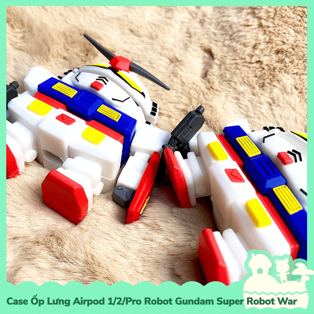 [Sẵn VN - NowShip] Case Ốp Lưng Airpod 1 / 2 / Pro Gel Silica Kiểu Dáng Robot Gundam Super Robot War Game Nintendo