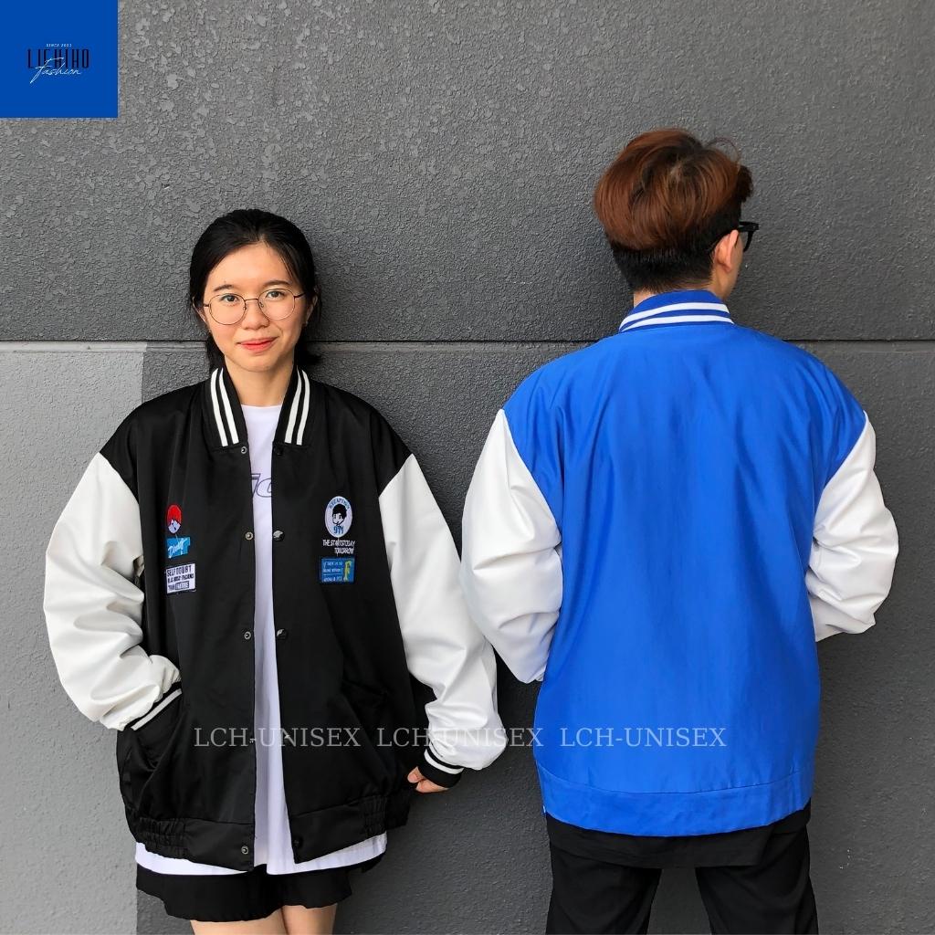 Áo khoác varsity bóng chày unisex nam nữ form rộng thêu DINNER Bomber jacket vải dù 2 lớp LCH
