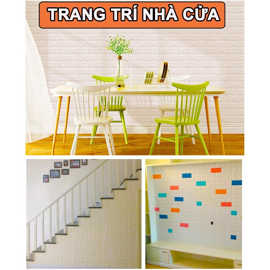 [COMBO 6] Xốp dán tường giả gạch 3D - Giấy dán tường cao cấp - Khổ lớn 70x77cm DG01