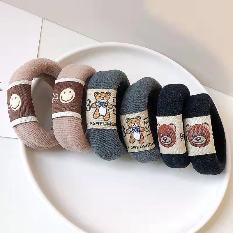 Dây Buộc Tóc Bằng Da Cao Su Co Giãn Không Đường May Phong Cách Hàn Quốc