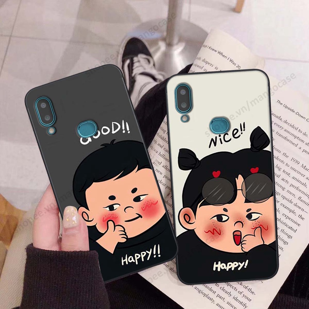 Ốp lưng Samsung A10s in hình happy nice, bé gấu đáng yêu