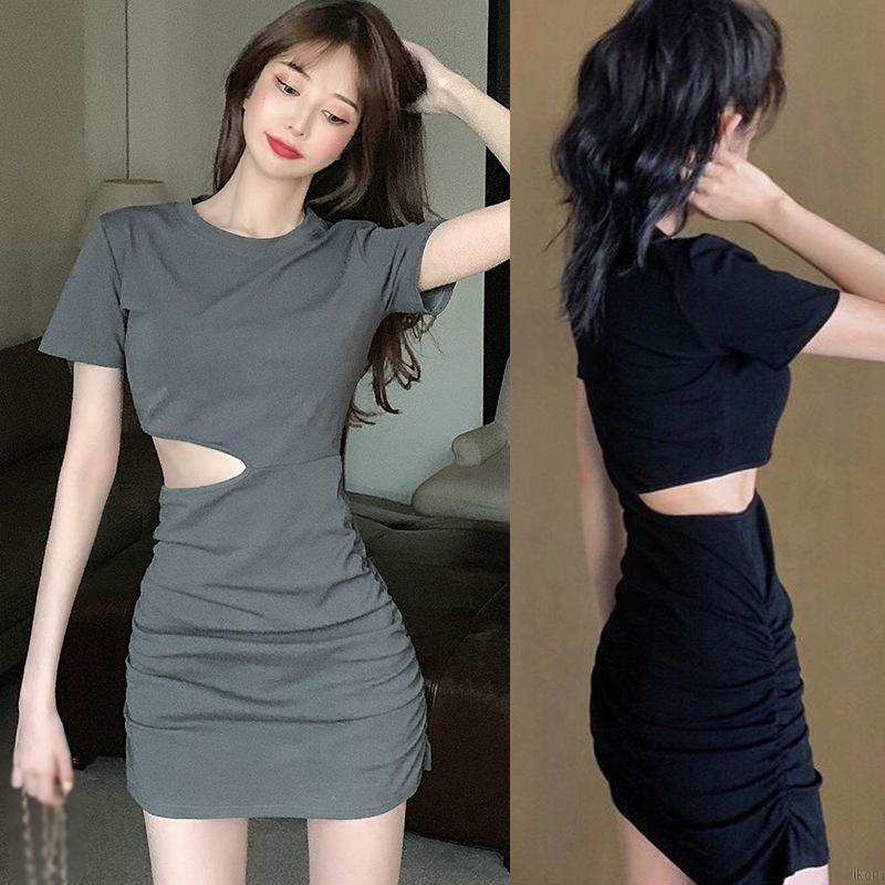 Đầm Body Tay Ngắn Cổ Tròn Thiết Kế Ôm Sát Tôn Dáng