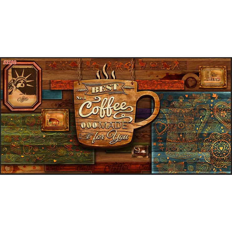 Tranh dán tường vải lụa 3D giành cho Quán Cafe, Trà Sữa, Trang Trí Cửa Hàng