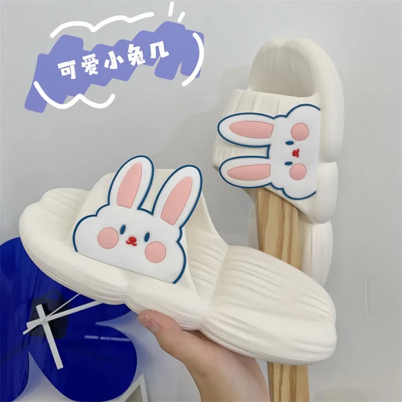 Dép Đi Trong Nhà Mềm Mại Thoải Mái Chống Trượt In Hình Thỏ Dễ Thương Phong Cách Hàn Quốc Cho Nữ