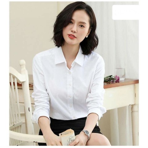 Áo sơ mi nữ hàng nhập, Áo sơ mi nữ trơn dài tay phong cách công sở S32