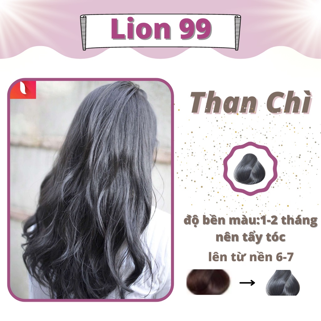 Thuốc Nhuộm tóc màu THAN CHÌ nhuộm tóc tại nhà nam nữ tặng kèm oxy găng tay mũ ủ