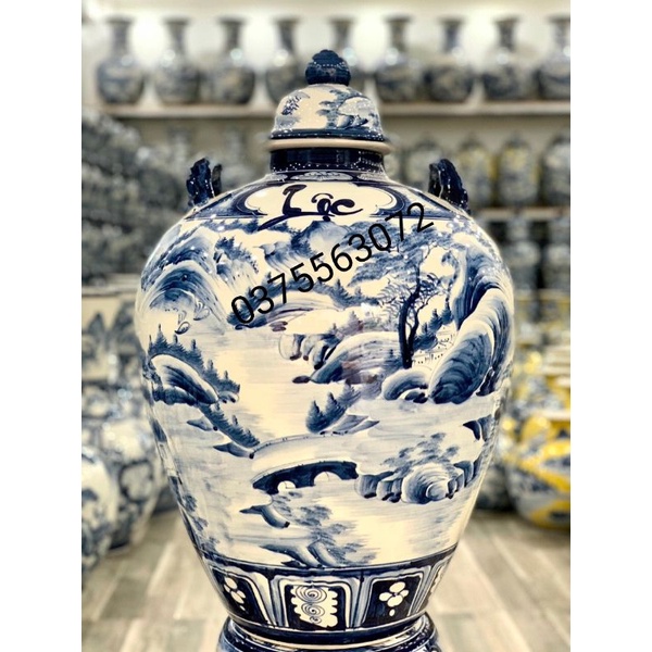 Chum vẽ kỹ ngâm rư.ơu size 10L/20L/30L/40L/50L Bát Tràng. Giao mẫu ngẫu nhiên