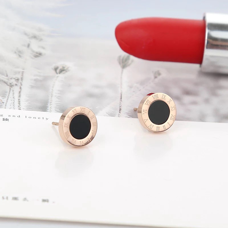 Khuyên Tai Mạ Vàng Hồng 18k Phong Cách Hàn Quốc