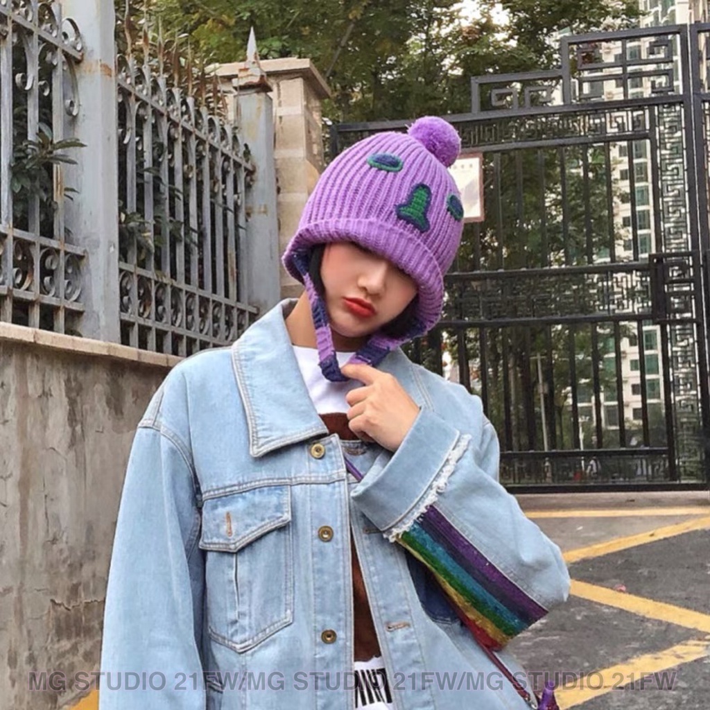 MG STUDIO/Funny warming knitted hat 4colors