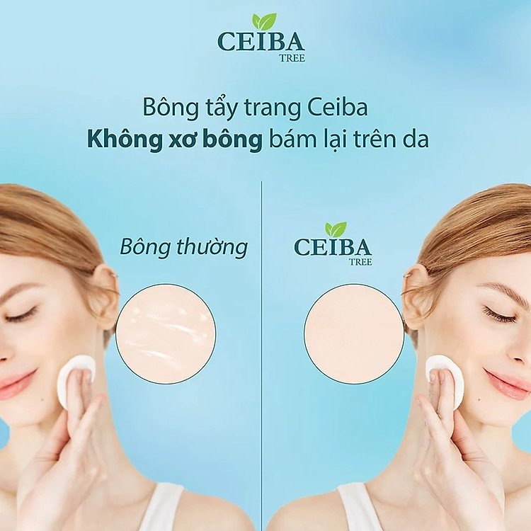 Bông Tẩy Trang Ceiba 100% Chất Liệu Cotton