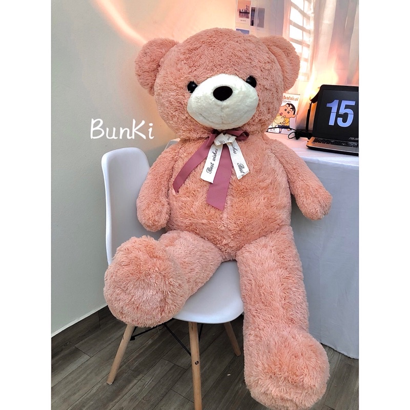 GẤU BÔNG TEDDY SWEET HUG 1M4 HỒNG CAM CAO CẤP BUNKI