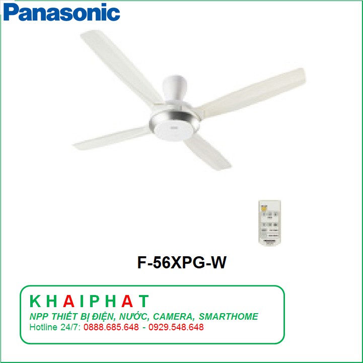 PANASONIC QUẠT TRẦN  4 CÁNH F-56XPG (màu đen), F-56XPG-W (màu trắng) ĐƯỜNG KÍNH 140cm - KHẢI PHÁT ELECTRIC