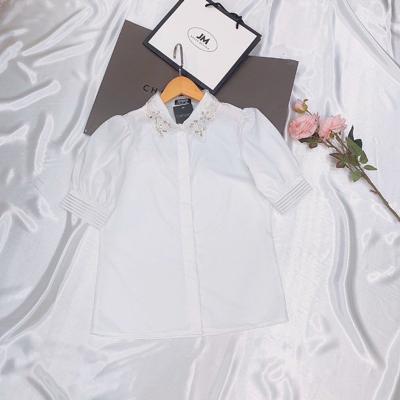 [Mã FASHIONWM19 hoàn 15% tối đa 30k xu đơn 150k] BÁN SỈ ÁO SƠ MI CỔ REN ĐÁ MÀU TRẮNG CHO NỮ | BigBuy360 - bigbuy360.vn