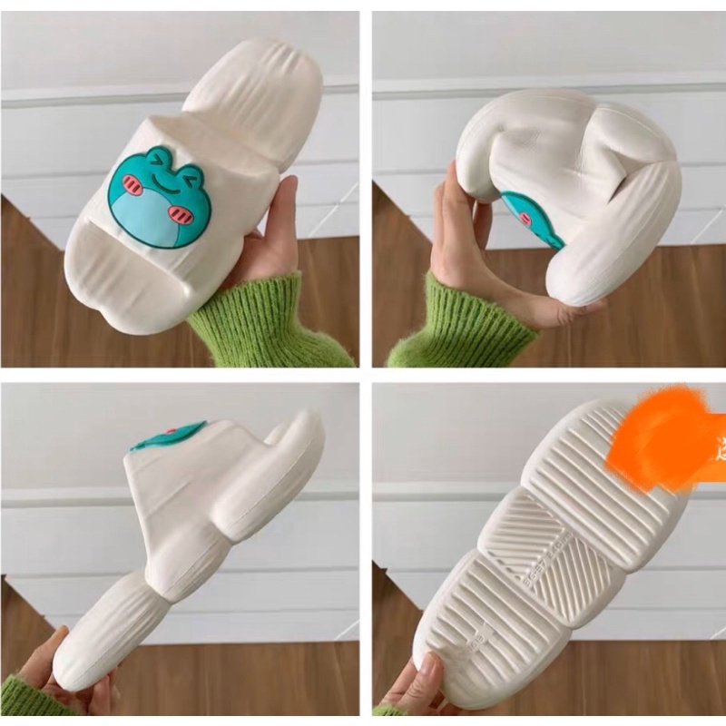 (Order) Dép thời trang nam nữ hình móng ngựa mẫu ếch xanh mềm êm nhẹ dễ thương