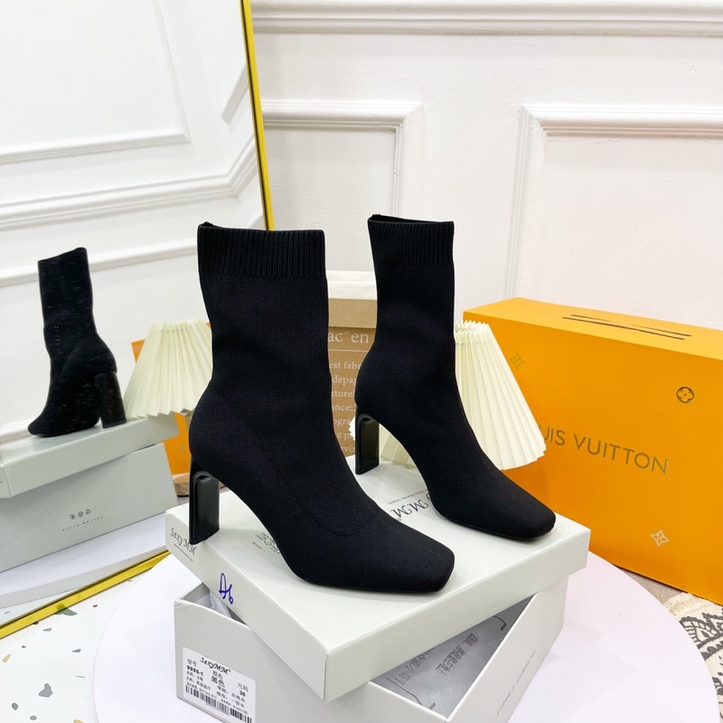 Bốt len chun gót dẹt 2 màu fullbox | BigBuy360 - bigbuy360.vn