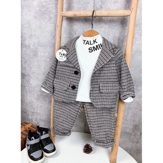 set bộ vest bé trai 3 chi tiết cho bé 10-24kg