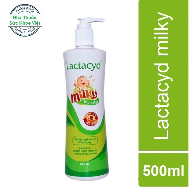 Chính Hãng : Sữa Tắm Gội Trẻ Em Lactacyd Milky _Chai 500 ml