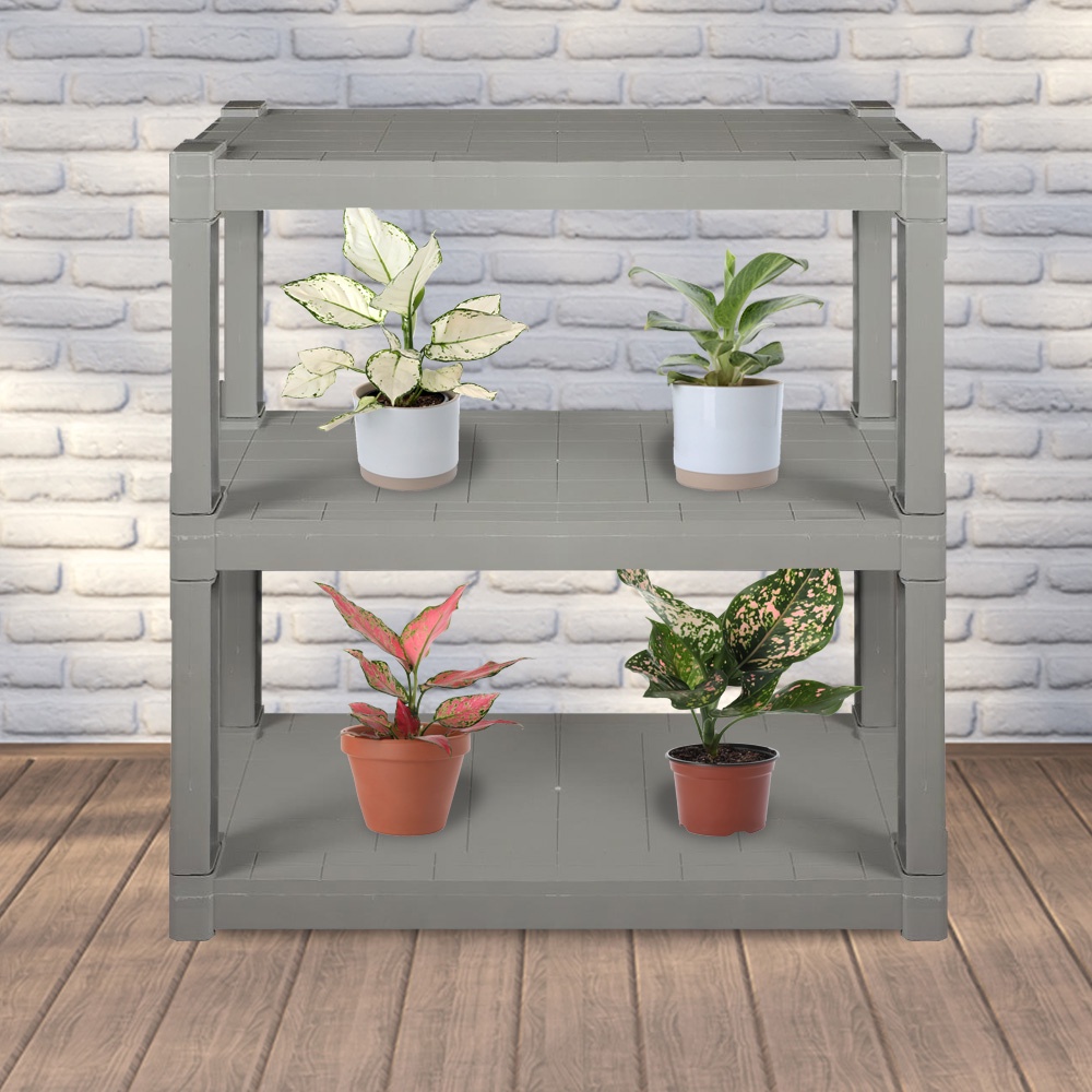 HomeBase SPRING Giá để đồ 3 tầng bằng nhựa Thái Lan W46xH16cmxD97,5