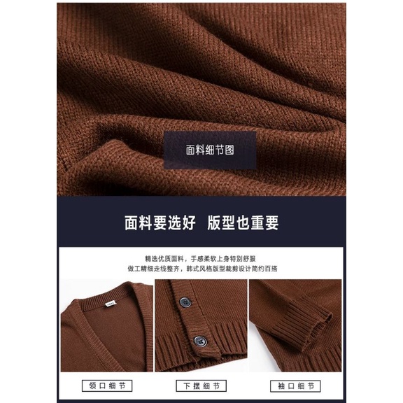 Áo khoác len Nam cổ chữ V dáng basic chính hãng nội địa MRCYC