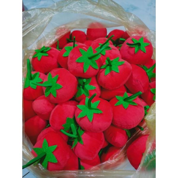 QUẢ CÀ CHUA VẢI NHUNG NHỒI BÔNG