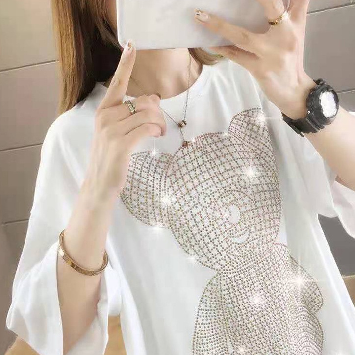 Áo thun MMIOT ngắn tay họa tiết gấu thời trang cho nữ