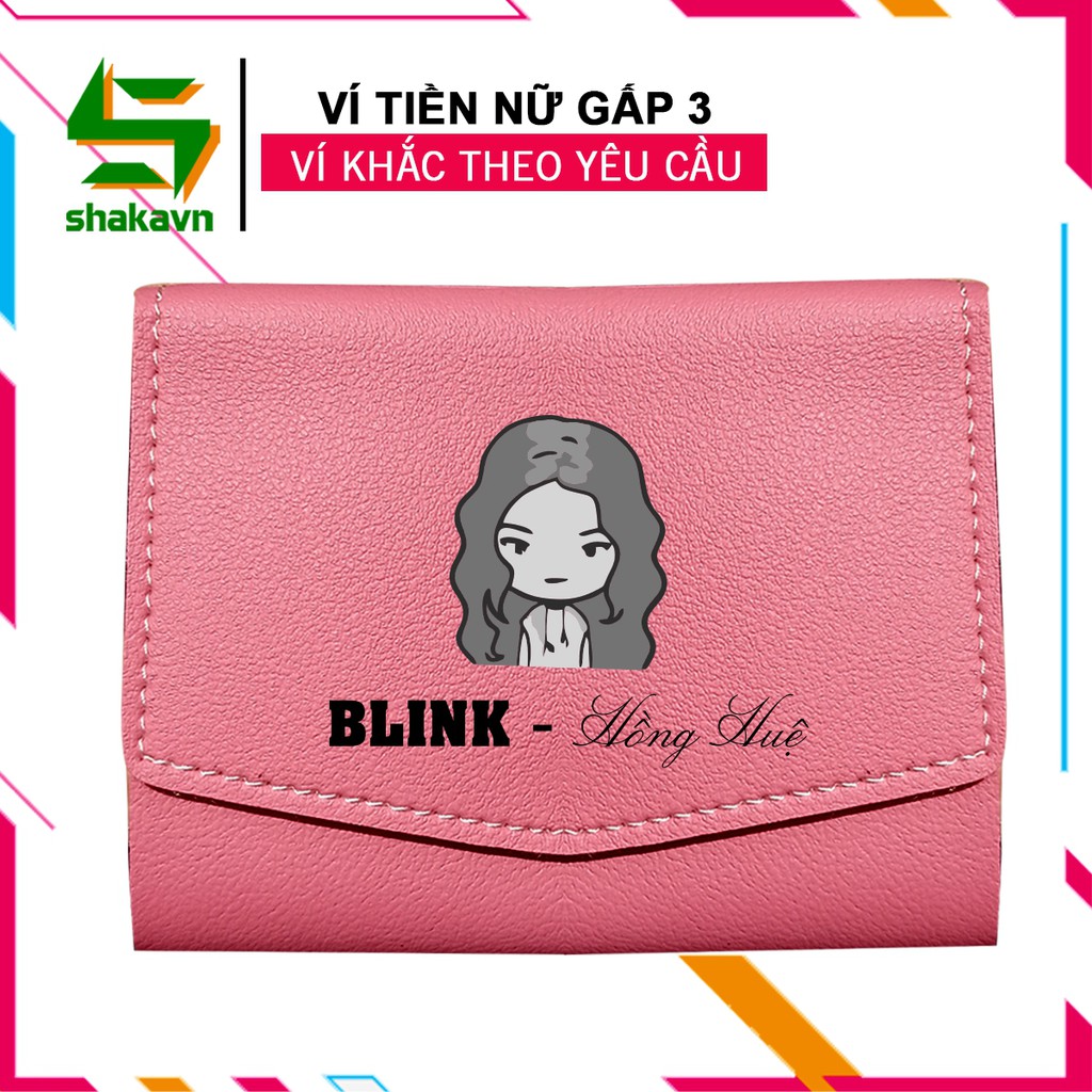 [Bộ Sticker BLACKPINK] Túi Ví Nữ Mini Khắc Tên Theo Yêu Cầu