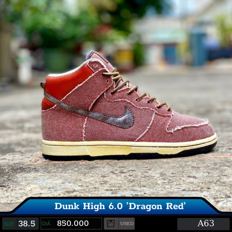 Giày Cũ Dunk High 6.0 rồng đỏ 2hand chính hãng đã qua sử dụng-Giày Cũ Sài Gòn