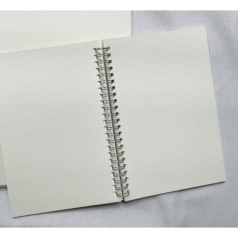 Sổ Tay Dotted Notebook Chấm Bi - Sổ Gáy Xoắn Bìa Nhựa Basic - Sổ Tay Bullet Journal - Sổ Grid Ô Vuông