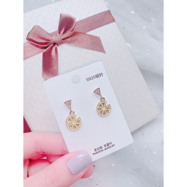 bông tai trái kiwi xinh xắn phong cách hàn quốc