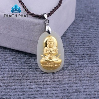 Phật bản mệnh Ngọc Nephrite mạ v.àng
