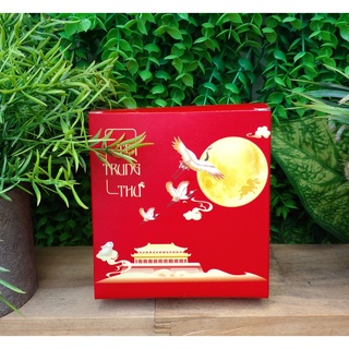 Hộp đựng bánh trung thu 2 bánh (mẫu hạc đỏ)