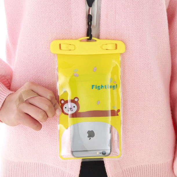 Túi đựng điện thoại chống nước chống bụi thiết kế dây đeo cổ tiện dụng khi đi bơi