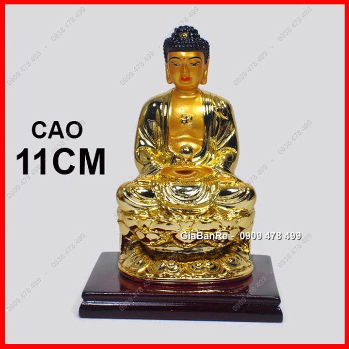 TƯỢNG PHẬT THÍCH CA BƯNG NGỌC XI VÀNG NHỎ - 11CM - 6863.8