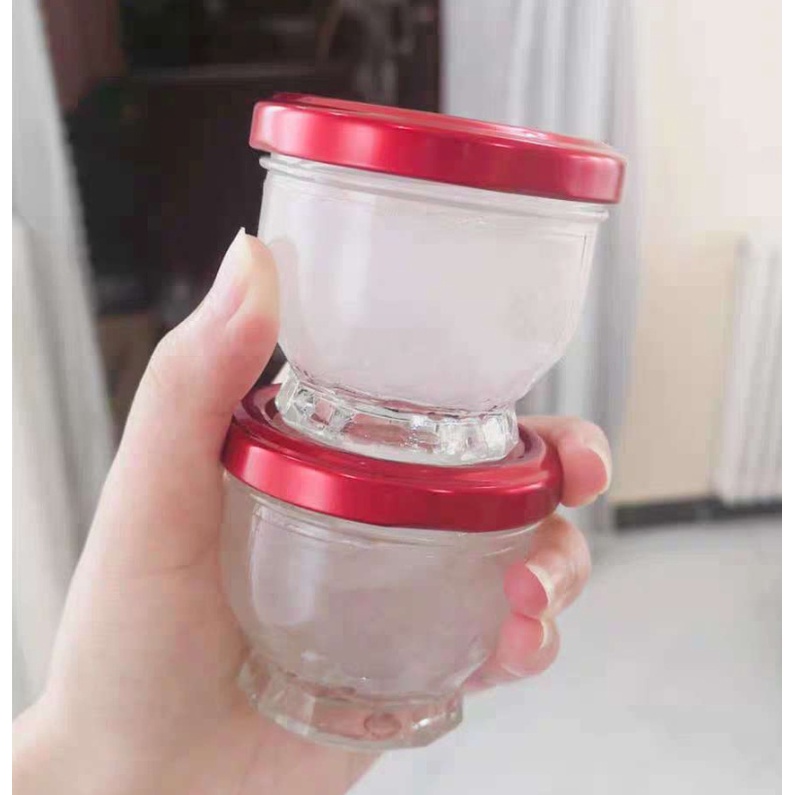 Hũ Thuỷ Tinh Hoa Sen 50ml 75ml 100mlDùng Trưng Yến Gia Vị