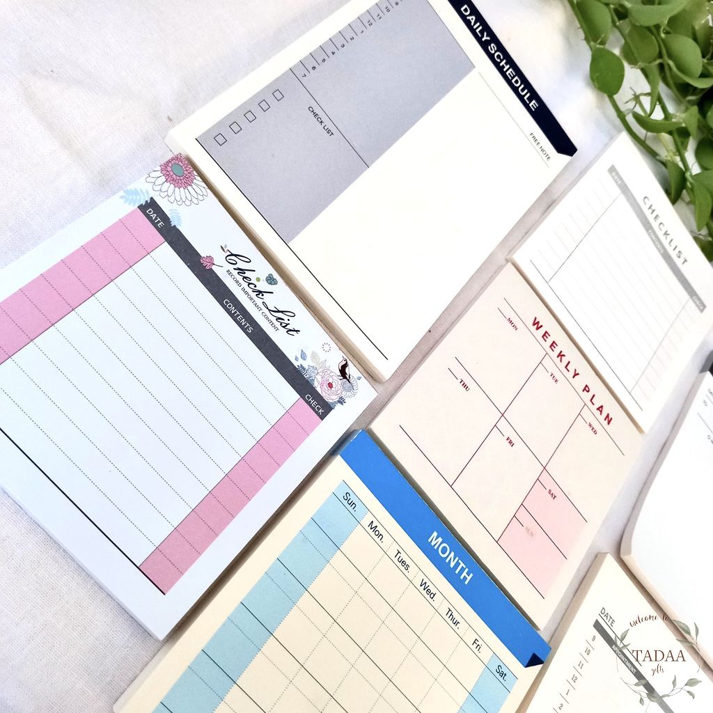 Giấy note, giấy ghi nhớ đơn giản cute dễ thương dùng để ghi chú công việc, lên kế hoạch, check list, học từ vựng