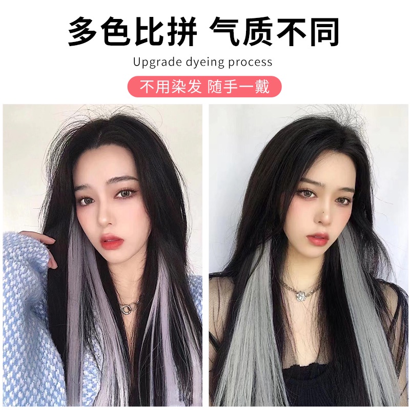 Bộ Tóc Giả Dài Xoăn Nhuộm Màu Độc Đáo Thời Trang Cho Nữ