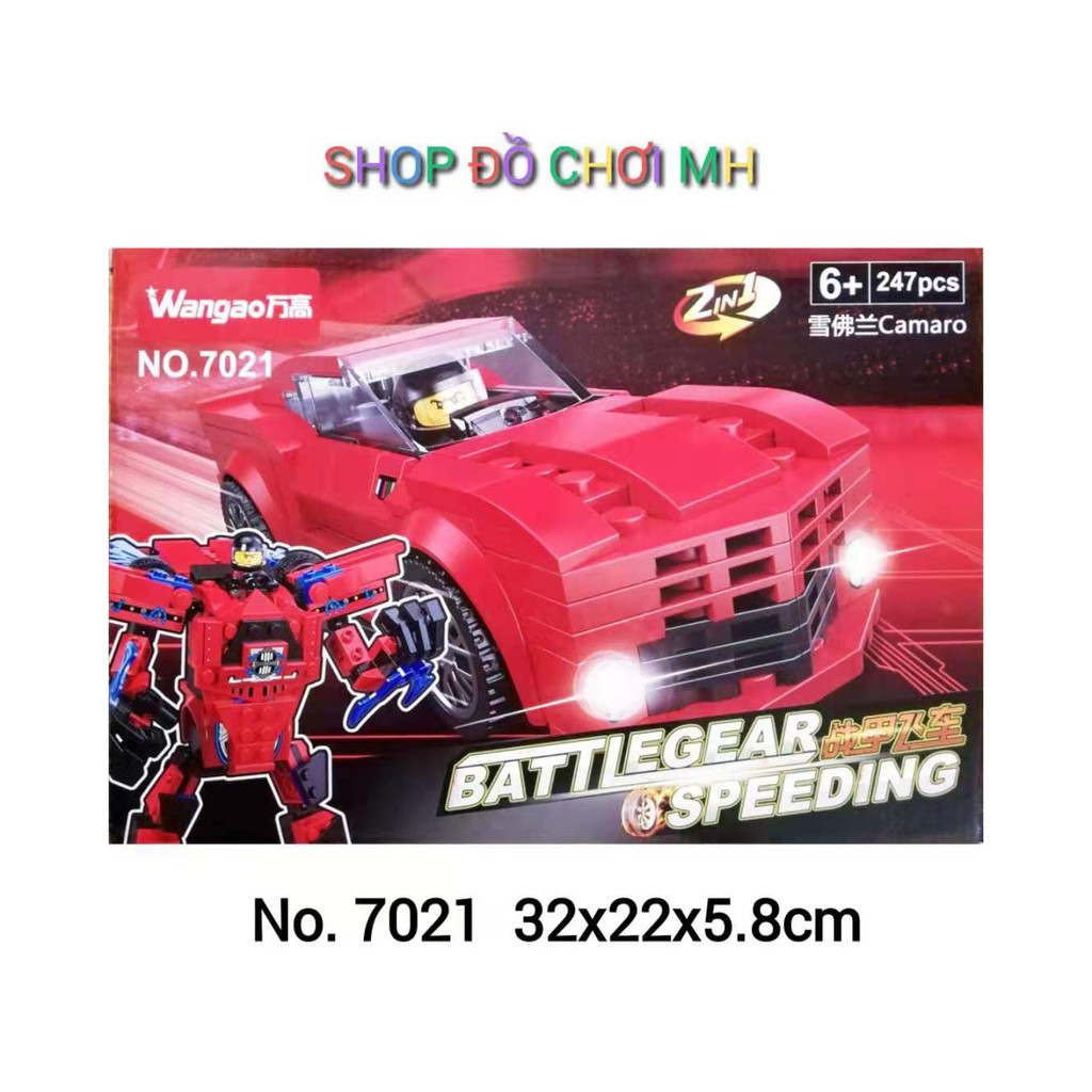 đồ chơi lego xếp hình lắp ráp wangao 7021~7024 - xe hơi biến hình người máy