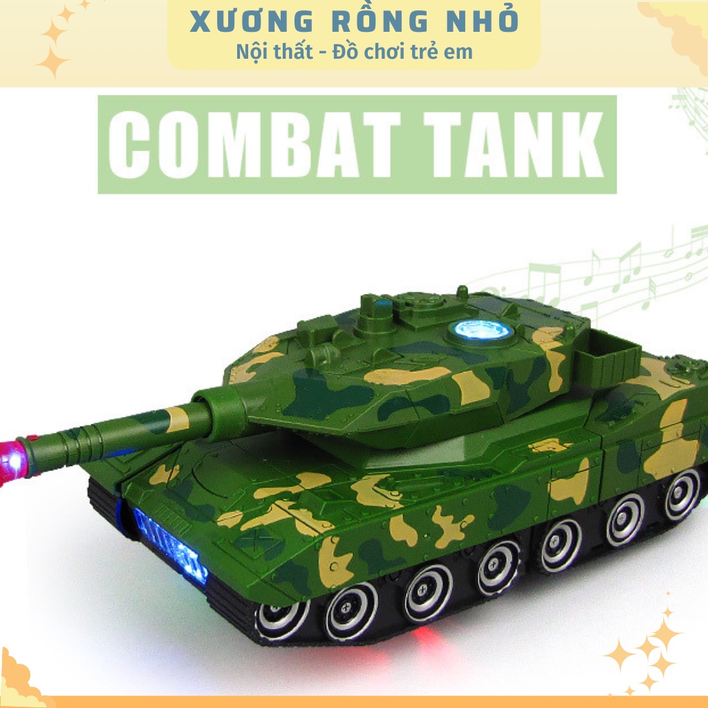 Đồ Chơi Trẻ Em Xe Tăng Biến Hình Robot Tự Động Có Đèn Và Nhạc Cho Bé