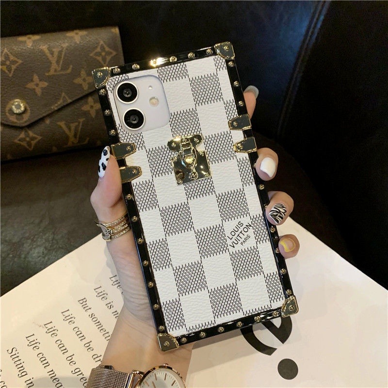 Ốp Điện Thoại Da Cứng Viền Vuông Cho iPhone 14 13 12 11 Pro Max Mini XS XR X 8 7 Plus SE 2020