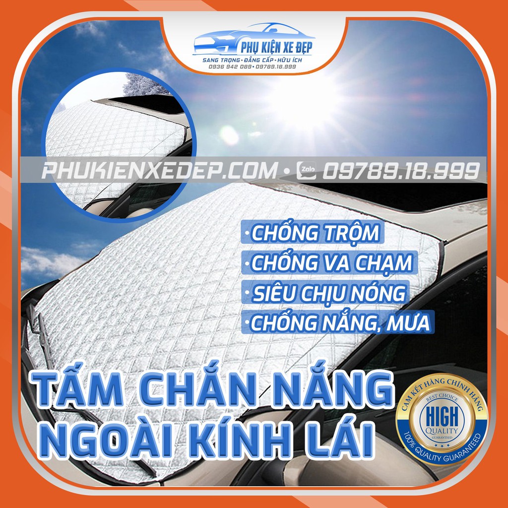 Tấm che nắng kính lái ô tô 3 lớp chống nóng cực kỳ hiệu quả, trần bông giảm nhiệt hấp thụ nhiệt