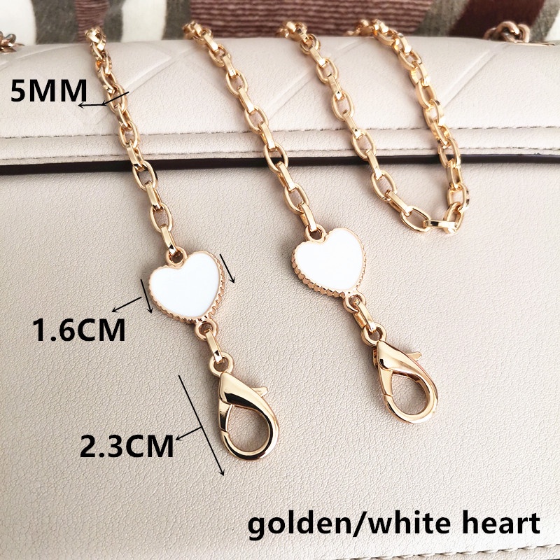 Dây Xích Kim Loại Mở Rộng Gắn Túi Xách Đeo Chéo Hình Trái Tim Thời Trang