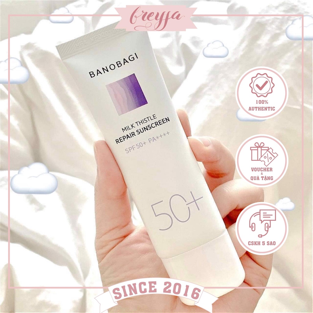 Kem Chống Nắng Dạng Sữa Cho Da Nhạy Cảm BANOBAGI Milk Thistle Repair Sunscreen 50ml SPF 50+ PA++++