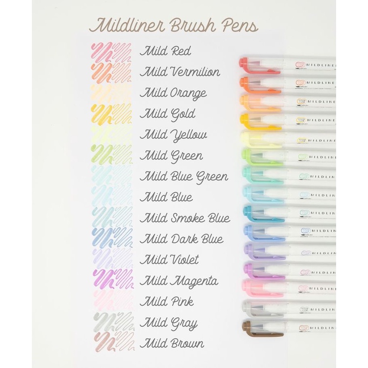 Bút 2 Đầu Mildliner Brush Zebra Nhật Bản Viết Thư Pháp, Calligraphy Loại Lẻ - Tiệm Ngựa Gỗ