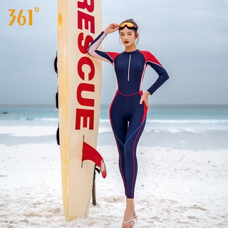 Đồ Bơi Liền Thân Tay Dài Chống Nắng Cho Nữ