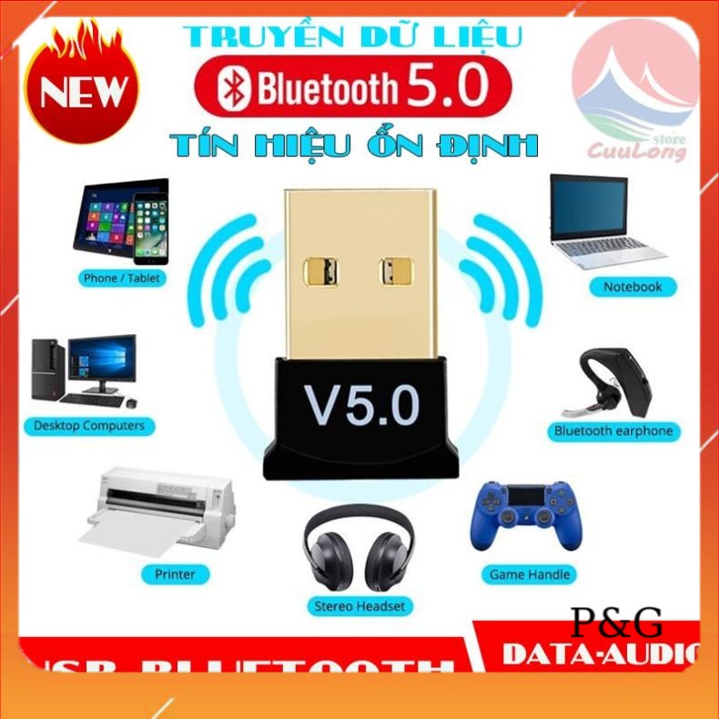 thiết bị tạo bluetooth cho máy tính PC laptop 5.0 LOẠI TỐT bắt sóng cực khỏe và ổn định usb bluetooth 5.0
