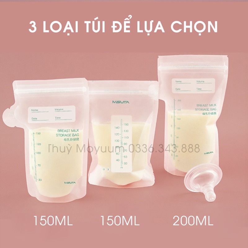 Túi trữ sữa MISUTA 150ml/ 200ml- Hộp 30 túi