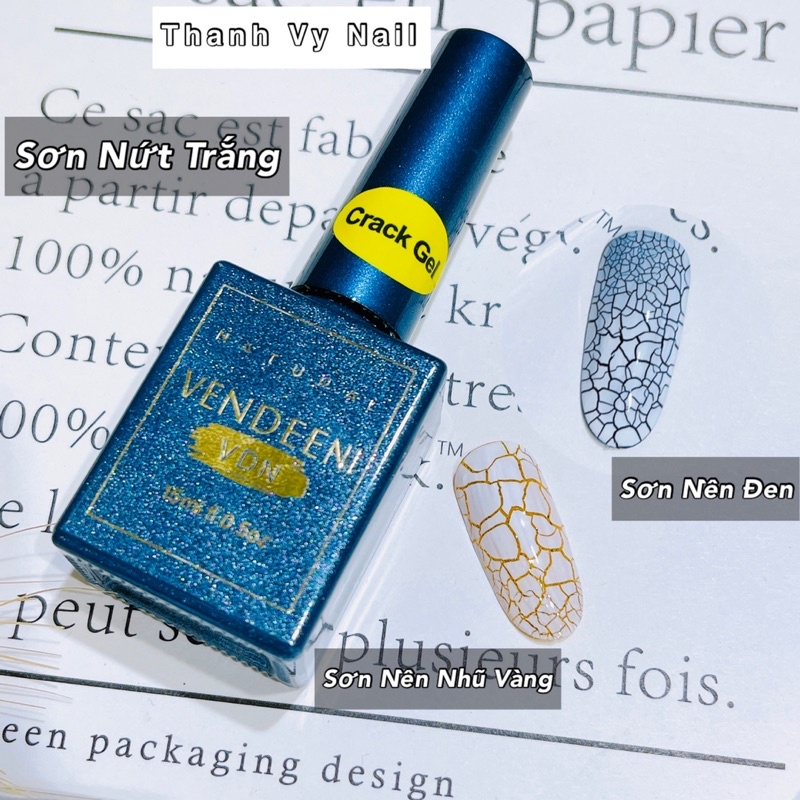 Sơn Nứt, Sơn Gel Nứt Vendeeni Đen Trắng [Thanh Vy Nail]