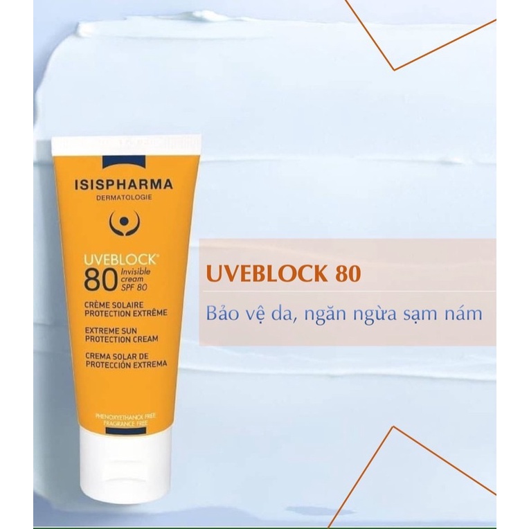 Kem chống nắng che khuyết điểm Uveblock 80 Tinted Cream ISIS Pharma