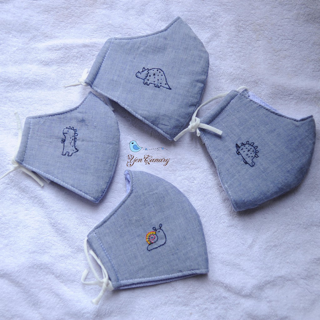Khẩu trang thêu tay handmade, nhận thêu theo yêu cầu: thêu họa tiết, thêu tên,... | BigBuy360 - bigbuy360.vn